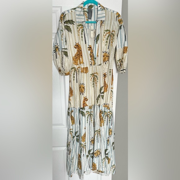 ‼️RARE‼️🎸ANTHROPOLOGIE🎸🔥NWT🔥Carolita Printed Tiered Shirt Dress (Artist Ed.)—XS - Picture 4 of 12